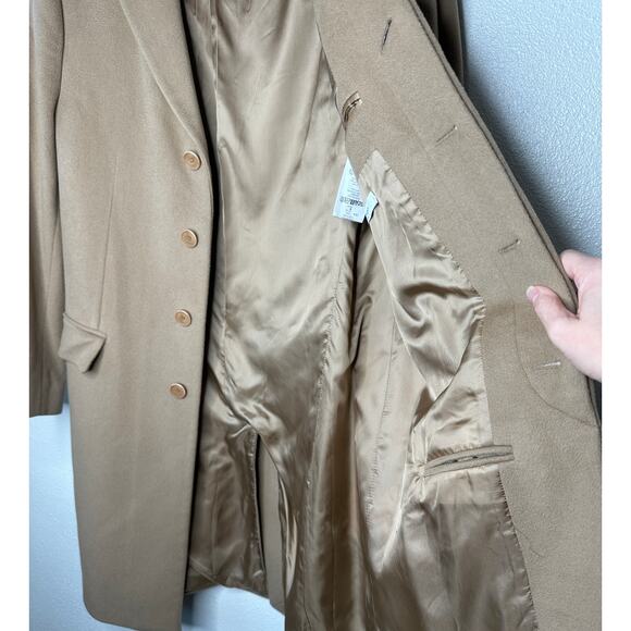 Givenchy Camel Tan Wool & Cashmere Blend Color Block Overcoat 48 / XXL - Picture 12 of 16